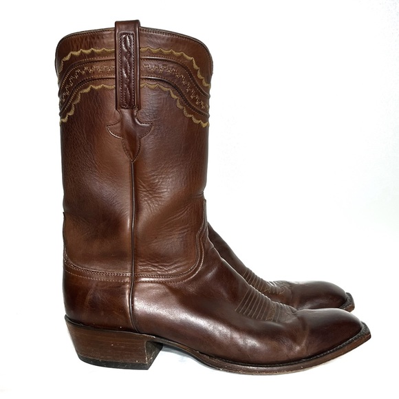 Lucchese Devin Ranch Hand Leather Boots 12 EUC - Picture 1 of 10